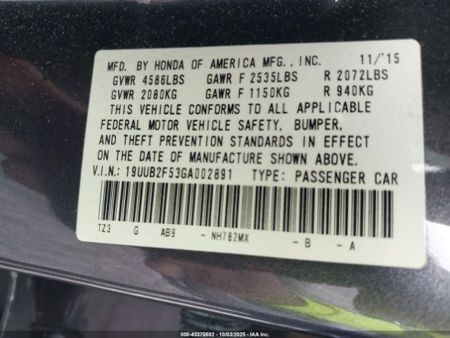 2016 ACURA TLX 19UUB2F53GA002891 Photo 8