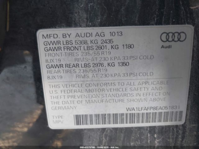 2014 AUDI Q5 WA1LFAFP8EA051831 Photo 8