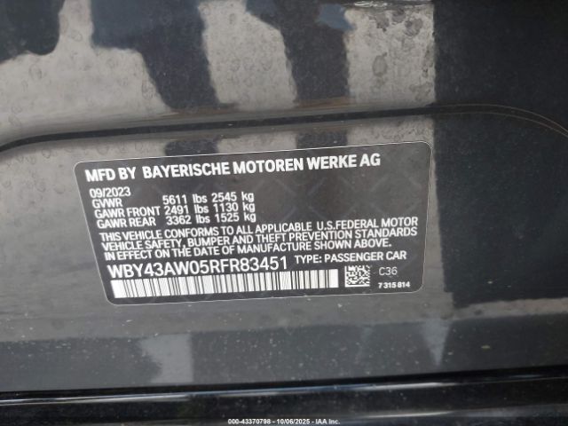 2024 BMW I4 WBY43AW05RFR83451 Photo 8