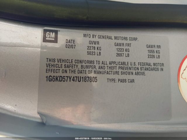 2007 CADILLAC DTS 1G6KD57Y47U187805 Photo 8