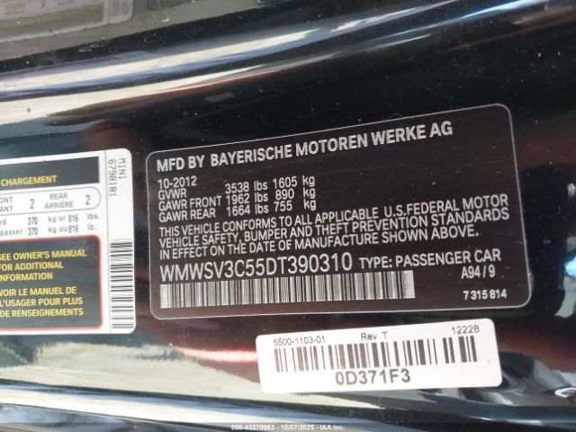 2013 MINI HARDTOP WMWSV3C55DT390310 Photo 8