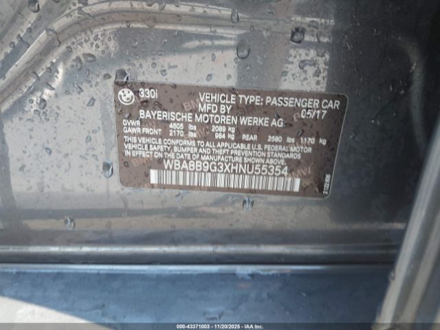 2017 BMW 330I WBA8B9G3XHNU55354 Photo 8