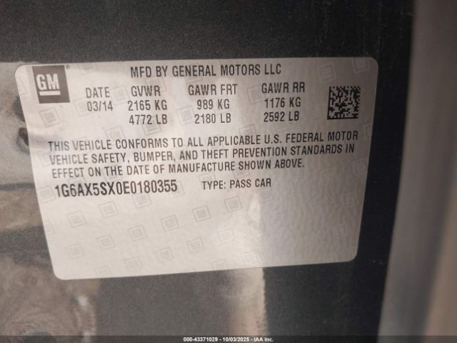 2014 CADILLAC CTS 1G6AX5SX0E0180355 Photo 8