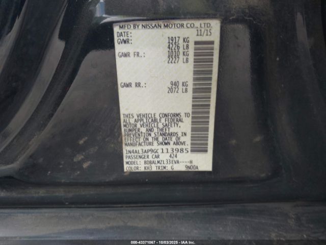 2016 NISSAN ALTIMA 1N4AL3AP9GC113985 Photo 8