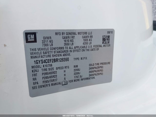 2011 CADILLAC ESCALADE 1GYS4CEF2BR128390 Photo 8