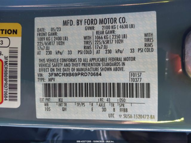 2023 FORD BRONCO SPORT 3FMCR9B69PRD70684 Photo 8