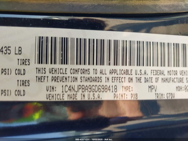 Jeep Patriot 2016 1C4NJPBA9GD698418 Image 9