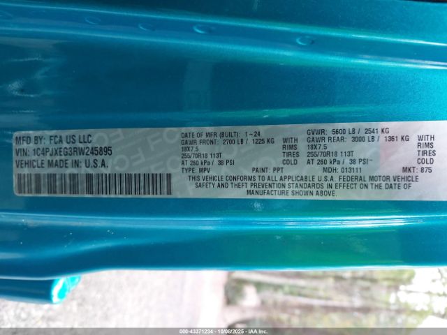 2024 JEEP WRANGLER 1C4PJXEG3RW245895 Photo 8