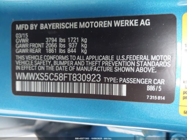 2015 MINI HARDTOP WMWXS5C58FT830923 Photo 8