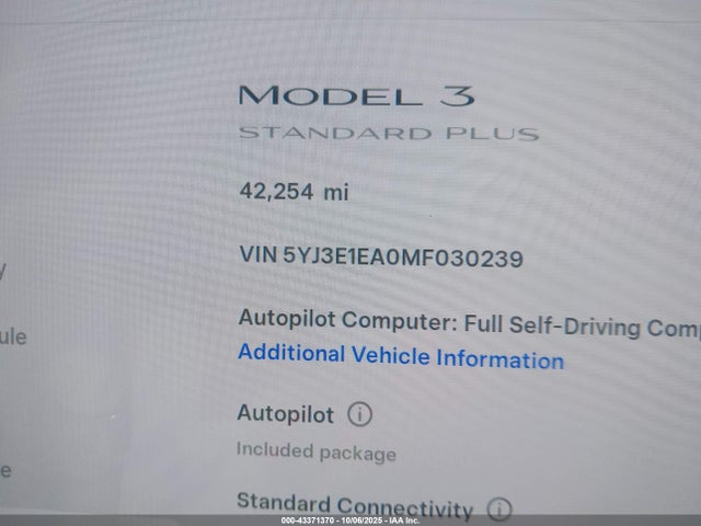 Tesla MODEL 3 2021 5YJ3E1EA0MF030239 Image 14