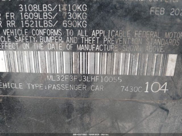 2020 MITSUBISHI MIRAGE G4 ML32F3FJ3LHF10055 Photo 8