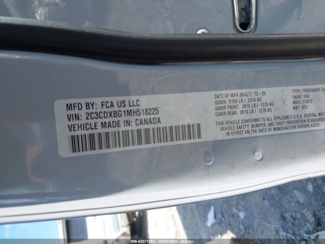 2021 DODGE CHARGER 2C3CDXBG1MH518225 Photo 8