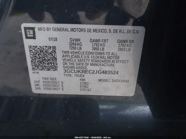 2018 CHEVROLET SILVERADO 1500 3GCUKREC2JG483524 Photo 8