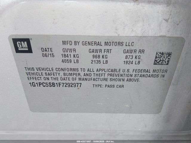 Chevrolet Cruze 1lt Auto 2015 1G1PC5SB1F7292977 Image 9