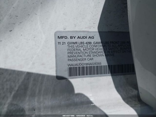 2022 AUDI A3 WAUAUDGY8NA026355 Photo 8