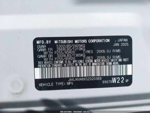 2025 MITSUBISHI OUTLANDER JA4J4VA8XSZ020369 Photo 8