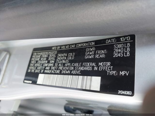 2014 VOLVO XC60 YV4902DZ5E2553733 Photo 8