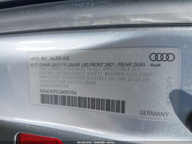 2018 AUDI S5 WAUC4CF57JA055754 Photo 8