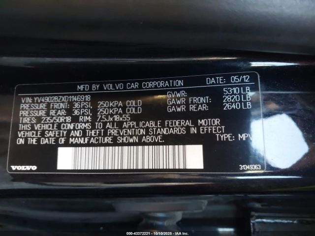 2013 VOLVO XC70 YV4902BZXD1146918 Photo 8