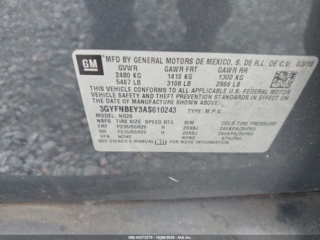 2010 CADILLAC SRX 3GYFNBEY3AS610243 Photo 8