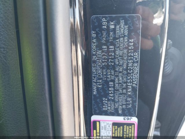 2022 KIA STINGER KNAE55LC2N6121544 Photo 8