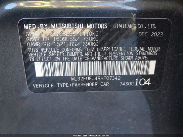 2024 MITSUBISHI MIRAGE G4 ML32FUFJ4RHF07342 Photo 8