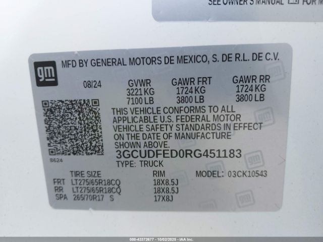 2024 CHEVROLET SILVERADO 1500 3GCUDFED0RG451183 Photo 8