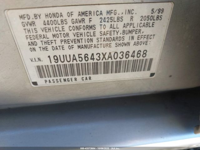 1999 ACURA TL 19UUA5643XA036468 Photo 8