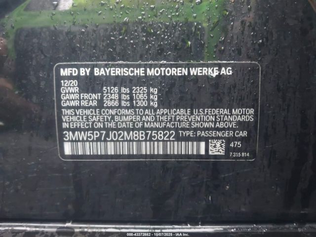 2021 BMW 3 SERIES 3MW5P7J02M8B75822 Photo 8