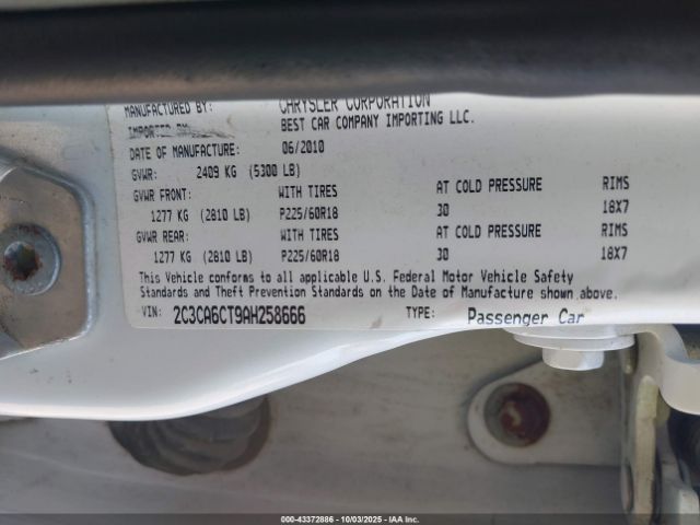 2010 CHRYSLER 300C 2C3CA6CT9AH258666 Photo 8