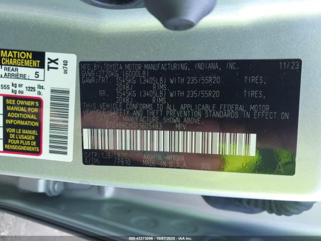 2024 TOYOTA HIGHLANDER HYBRID 5TDXBRCH0RS605483 Photo 8