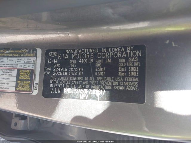 KIA dohc gdi nu 2015 KNDJP3A50F7182617 Image 9