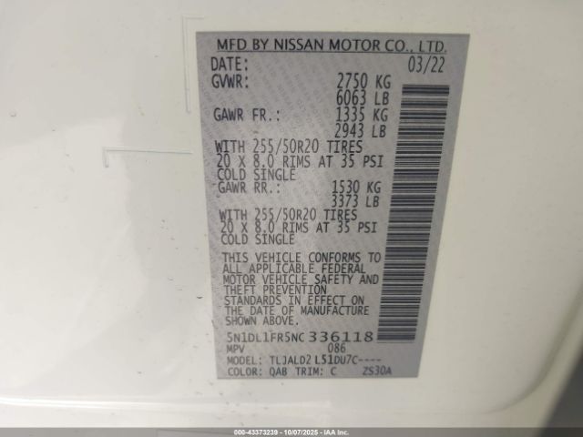 2022 INFINITI QX60 5N1DL1FR5NC336118 Photo 8