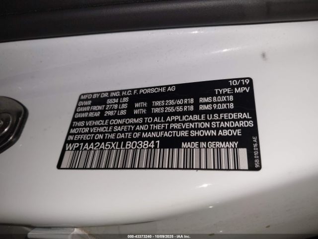 2020 PORSCHE MACAN WP1AA2A5XLLB03841 Photo 8