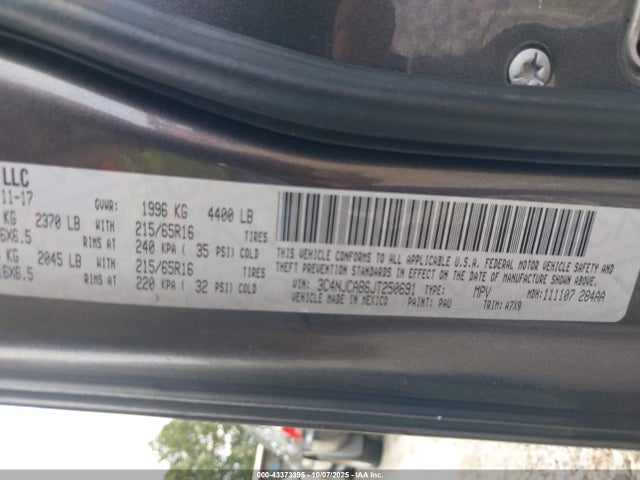 3C4NJCAB6JT250691 Jeep Compass Sport Fwd