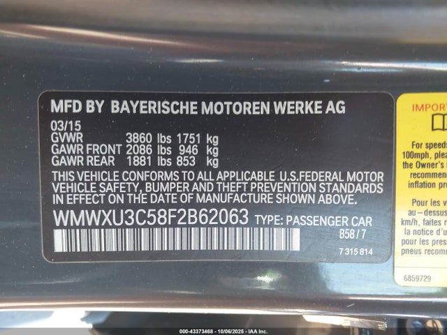 2015 MINI HARDTOP WMWXU3C58F2B62063 Photo 8