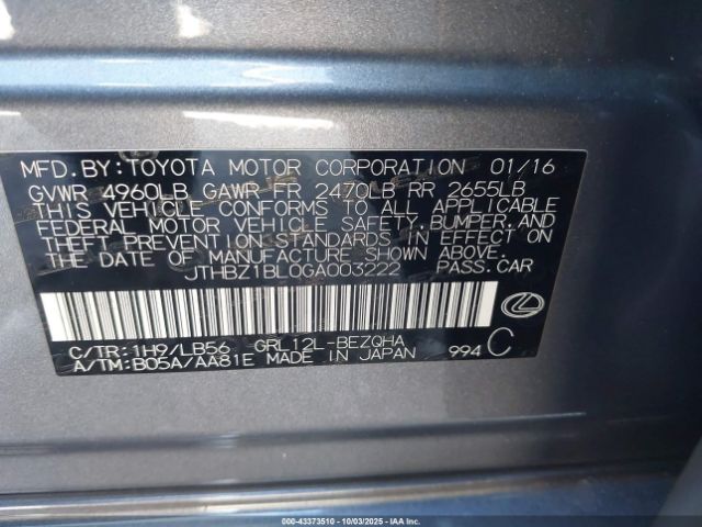 2016 LEXUS GS 350 JTHBZ1BL0GA003222 Photo 8