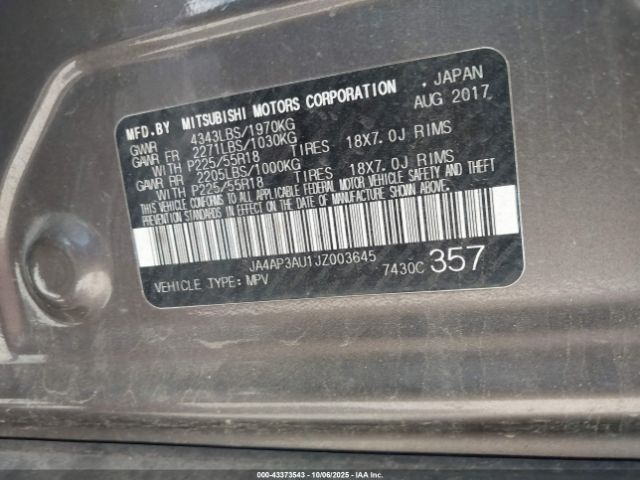 2018 MITSUBISHI OUTLANDER SPORT JA4AP3AU1JZ003645 Photo 8