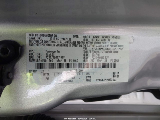 Ford atk ivct hev 2014 1FADP5CU3EL510735 Image 9