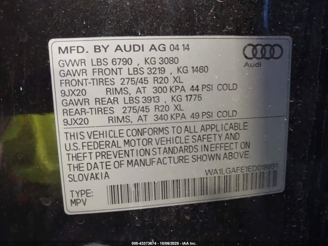 2014 AUDI Q7 WA1LGAFE1ED018891 Photo 8
