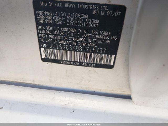 2008 SUBARU FORESTER JF1SG63698H718737 Photo 8