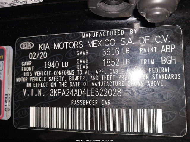 KIA gammaii 1.6mpi+cvt 2020 3KPA24AD4LE322028 Image 9