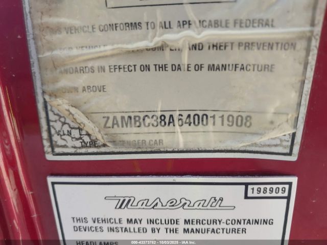 2004 MASERATI COUPE ZAMBC38A640011908 Photo 8