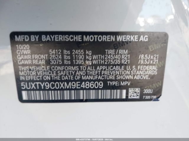 2021 BMW X3 5UXTY9C0XM9E48609 Photo 8
