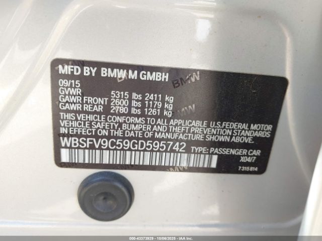 2016 BMW M5 WBSFV9C59GD595742 Photo 8