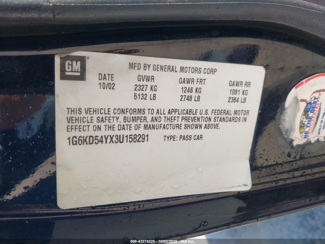 2003 CADILLAC DEVILLE 1G6KD54YX3U158291 Photo 8