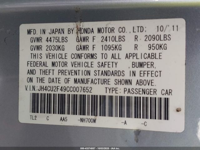 2012 ACURA TSX JH4CU2F49CC007652 Photo 8