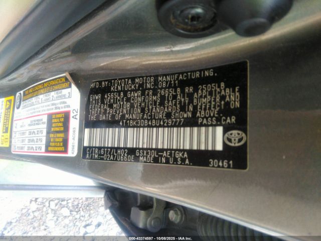 2011 TOYOTA AVALON 4T1BK3DB4BU429777 Photo 8