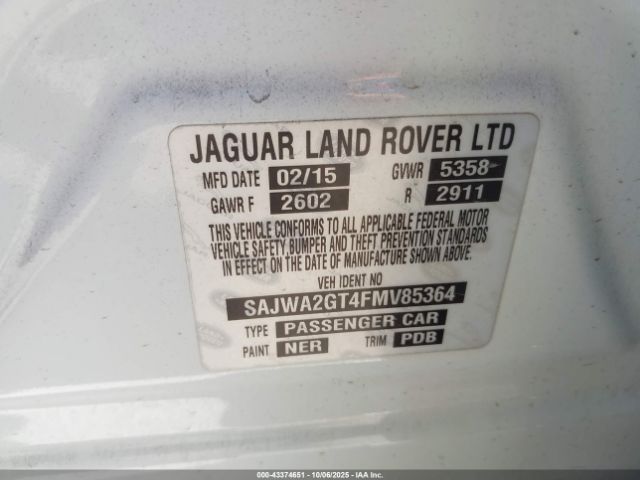 2015 JAGUAR XJ SAJWA2GT4FMV85364 Photo 8