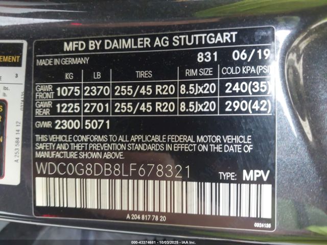 2020 MERCEDES-BENZ GLC 300 WDC0G8DB8LF678321 Photo 8